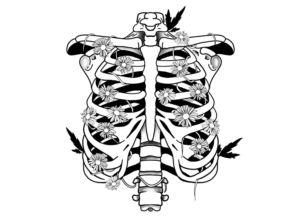 Ribcage + florals (bold)