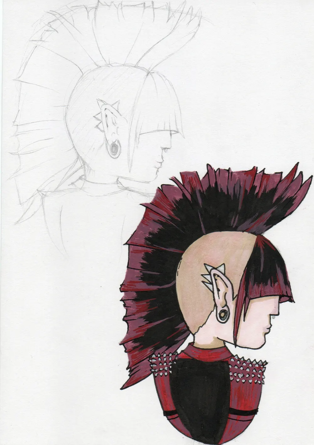 Mohawk punk portrait
