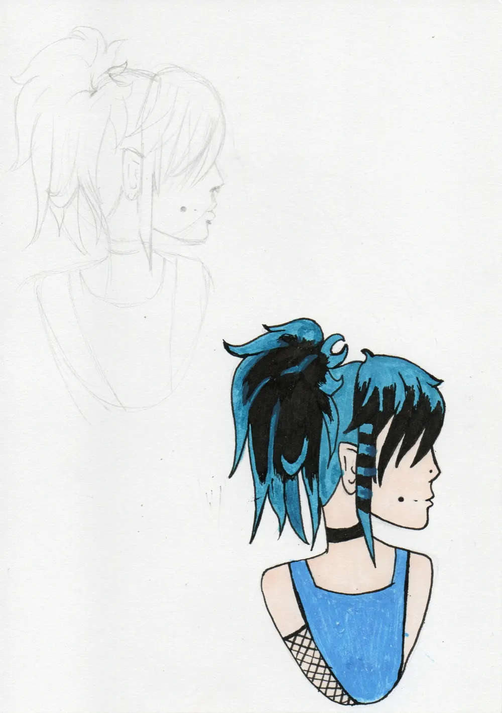 Blue-haired characters